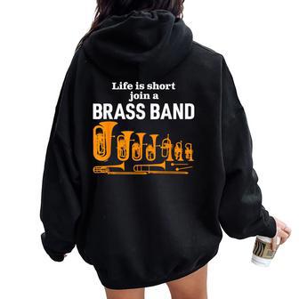 Humor Brass Band Para Músico Una Broma Brass Band Women Oversized Hoodie Back Print - Regaloses