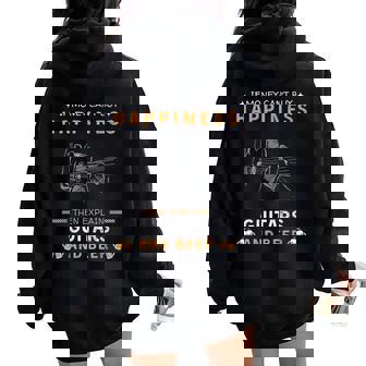 Humoristique Avec Inscription Guitar Beer Happiness Sweat à capuche oversize pour femme avec imprimé dans le dos - Cadeauxyz