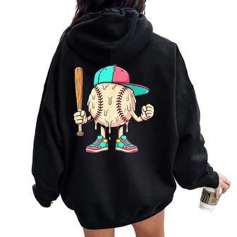 Ice Cream Drip Baseball Spots Baseball Drip For Girls Boys Women Oversized Hoodie Back Print - Thegiftio UK