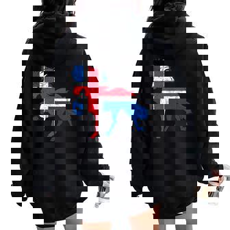 Icelandic Horse Dressage Cavalier Cheval Islandais Chevaux Lut Sweat à capuche oversize pour femme avec imprimé dans le dos - Cadeauxyz