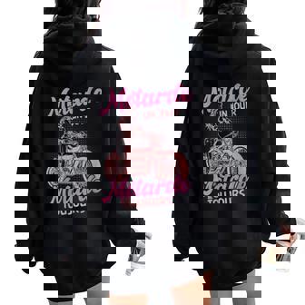 Idée Drôle Cadeau Pour Motarde Un Jour Motarde Toujours Moto Sweat à capuche oversize pour femme avec imprimé dans le dos - Cadeauxyz