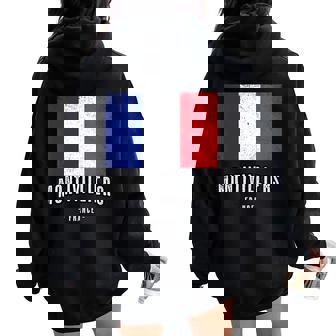 Ille De Montivilliers France Fr Drapeau Français Sweat à capuche oversize pour femme avec imprimé dans le dos - Cadeauxyz