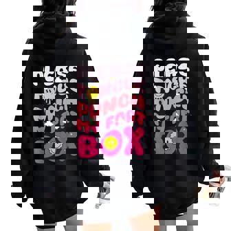 Inappropriate Please Tongue-Punch My Fart Box Cringe Groovy Women Oversized Hoodie Back Print - Thegiftio