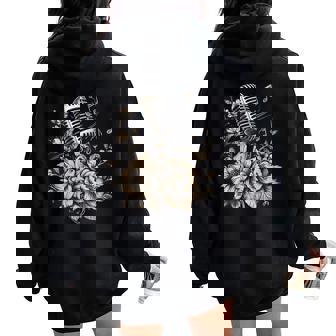 Inger Microphoneintage Karaoké Chanteur Musique Musicien Sweat à capuche oversize pour femme avec imprimé dans le dos - Cadeauxyz