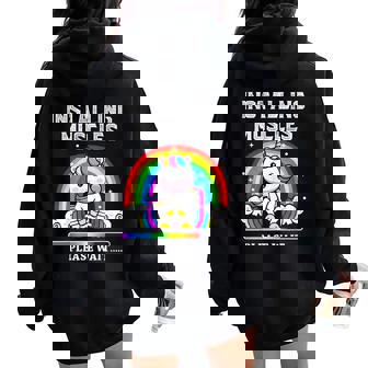 Instalación Del Entrenamiento De Levantamiento De Pesas Muscles Unicorn Rainbow Women Oversized Hoodie Back Print - Regaloses