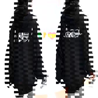 Irlanda Españaintage Latido Bandera Español Irlandés Cuello Women Oversized Hoodie Back Print - Regaloses