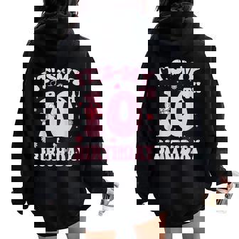 It's My 10Th Birthday Girl Coquette Bow Pink 10 Year Old Women Oversized Hoodie Back Print | Seseable FR