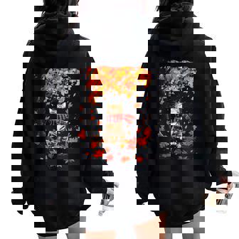 It's Fall Y'all Thanksgiving Cat Leaf Fall Tree Hello Autumn Women Oversized Hoodie Back Print | Seseable CA