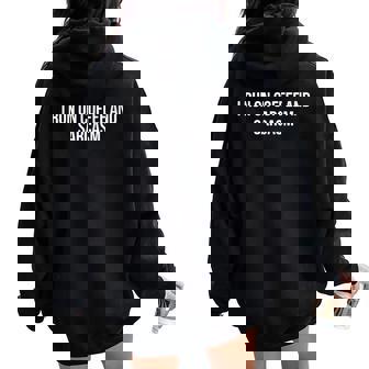 Je Cours Avec Le Café Et Learcasme Sweat à capuche oversize pour femme avec imprimé dans le dos - Cadeauxyz