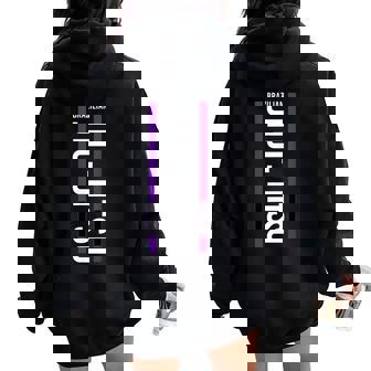 Jiu Jitsu Combat Belt Purple Women Oversized Hoodie Back Print - Regaloses