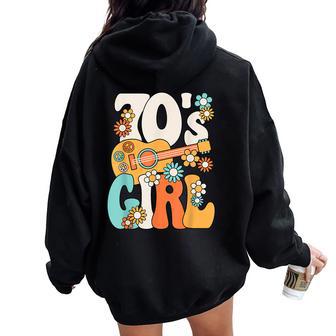 Jolie Tenue Hippie Rétro Années 70 Pour S Et Filles Sweat à capuche oversize pour femme avec imprimé dans le dos - Cadeauxyz