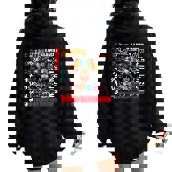 Junenth Afro Woman Independent Proud Blessed Queen Women Oversized Hoodie Back Print - Thegiftio