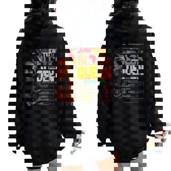 Junenth Black Queen Nutrition Facts Pride African Womens Women Oversized Hoodie Back Print - Thegiftio