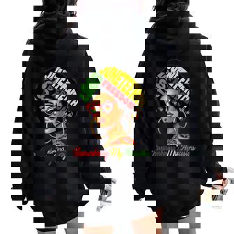 Junenth Black Remembering My Ancestors Women Oversized Hoodie Back Print - Thegiftio