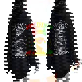 Junenth Is My Independence Day Black Freedom 1865 Women Oversized Hoodie Back Print - Thegiftio UK
