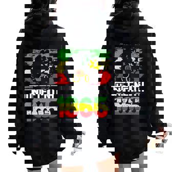 Junenth Is My Independence Day Black Black Pride Women Oversized Hoodie Back Print | Mazezy