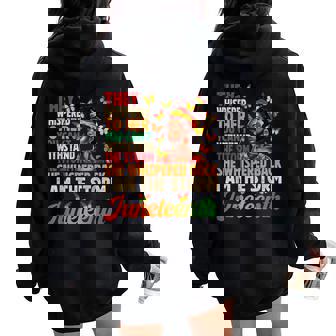 Junenth I Am The Storm Black Freedom 1865 Women Oversized Hoodie Back Print | Mazezy