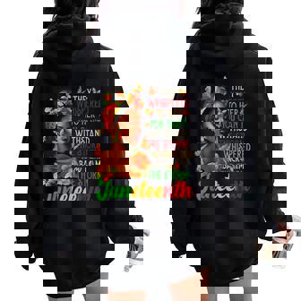 Junenth I Am The Storm Black Black History Month Women Oversized Hoodie Back Print | Mazezy