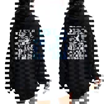 Just A Boy Who Loves His Mama Mommy Happy Mother's Day Mom Women Oversized Hoodie Back Print | Mazezy