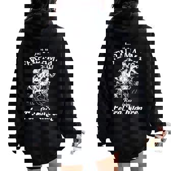 Just A Feral Mama Raising Feral Children Raccoon Women Oversized Hoodie Back Print | Mazezy