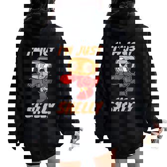 Just A Girl Who Loves Dandy's Shelly Toons Toddler World Women Oversized Hoodie Back Print | Mazezy