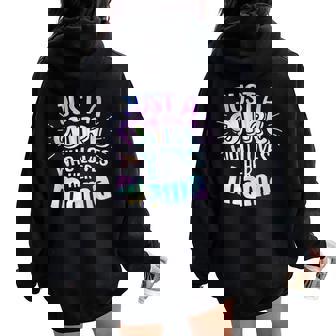 Just A Girl Who Loves Her Mama Mother Son And Daughter Love Women Oversized Hoodie Back Print | Mazezy