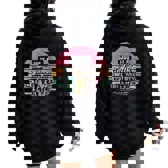 Just A God Mom With A Posty Playlist Women Oversized Hoodie Back Print - Thegiftio UK