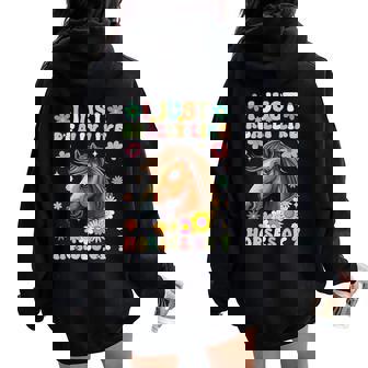 Just Really Like Horses グルーヴィーな乗馬 乗馬 レディース オーバーサイズ パーカー バックプリント - Kawaiitshirt