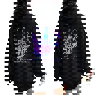 Be Kind Asl Love Hand Sign Suicide Prevention Awareness Women Oversized Hoodie Back Print | Mazezy