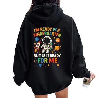 Kindergarten Student Teacher Astronaut Space Back To School Women Oversized Hoodie Back Print - Thegiftio UK