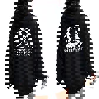 La Transplant ホワイト オールド イングリッシュグラフィック レディース オーバーサイズ パーカー バックプリント - Kawaiitshirt