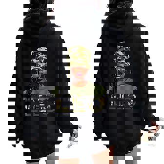 Leo Queen Camouflage Black Woman Cap Zodiac Sign Women Women Oversized Hoodie Back Print - Thegiftio