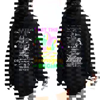 Let The Shenanigans Begin Mardi Gras Children Women Women Oversized Hoodie Back Print - Thegiftio
