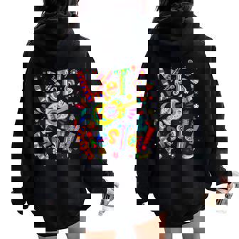 Let's Fiesta Cinco De Mayo Mexican Party Guitar Womens Women Oversized Hoodie Back Print - Thegiftio