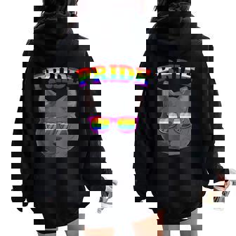 Lgbt Britishhorthair Cat Gay Pride Rainbow Lgbtq Kitty レディース オーバーサイズ パーカー バックプリント - Kawaiitshirt