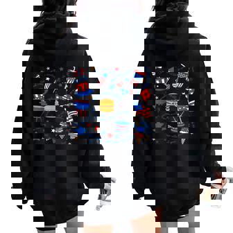 Liberal Fourth Of July Doodle 4Th Of July For Women Women Oversized Hoodie Back Print - Thegiftio