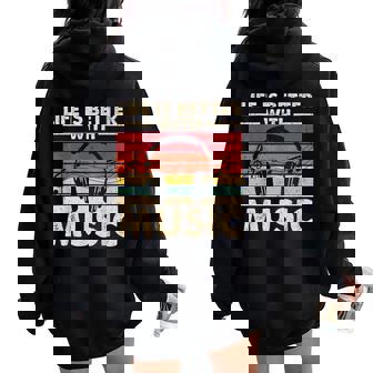 Life Is Better With Music Lover N Girls Boys Musician Women Oversized Hoodie Back Print - Thegiftio