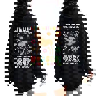 Life Without Horses グルーヴィーな乗馬 乗馬 レディース オーバーサイズ パーカー バックプリント - Kawaiitshirt