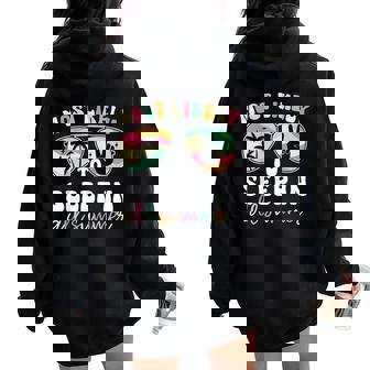 Most Likely To Sleep In All Summer Teacher Student Women Oversized Hoodie Back Print - Thegiftio UK