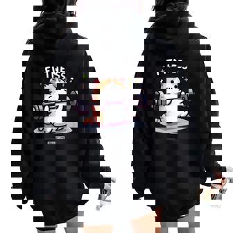 Lindo Gato Fitness Entrenamiento Es Divertido Gimnasio Entrenamiento Women Oversized Hoodie Back Print - Regaloses