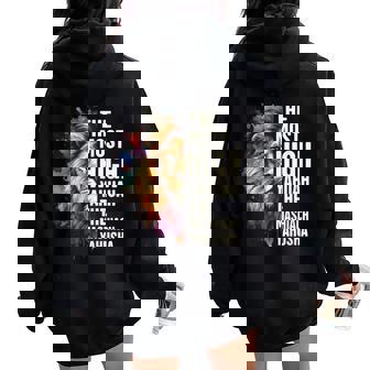 Lion Christian Religious Jesus Yeshua Faith Jewish Yahweh The Most High Yahuah The Mashiach Yahusha Women Oversized Hoodie Back Print - Thegiftio