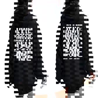 Live In The Moment Not On Your Phone Health Wellness レディース オーバーサイズ パーカー バックプリント - Kawaiitshirt