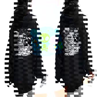 Livre De Lecture Astronaute À Alien Moonpace S Enfants Hommes Sweat à capuche oversize pour femme avec imprimé dans le dos - Cadeauxyz