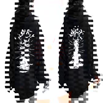 Llamaste Drôle Yoga Llama Pun Méditant Yogi Graphique Humour Sweat à capuche oversize pour femme avec imprimé dans le dos - Cadeauxyz