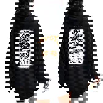 Lolly Leopard Messy Bun Mother's Day For Grandmothers Women Oversized Hoodie Back Print - Thegiftio UK