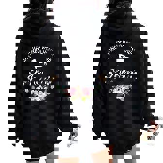Long Haired Dachshund Dog Mom Silhouette Mother's Day Women Oversized Hoodie Back Print - Thegiftio