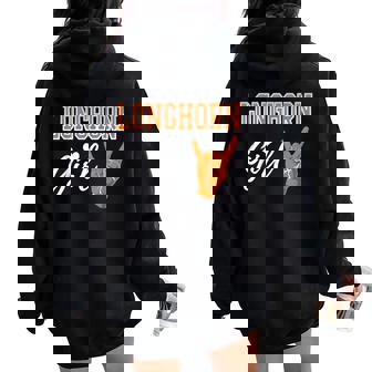 Longhorn Girl Heart Souvenir For Women Women Oversized Hoodie Back Print | Mazezy