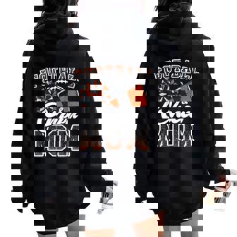 Loud Proud Football & Cheer Mom Cheerleader Mom Mama Orange Women Oversized Hoodie Back Print - Thegiftio