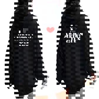 I Love American Girls I Heart American Girls レディース オーバーサイズ パーカー バックプリント - Kawaiitshirt