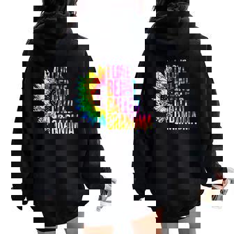 I Love Being Called Grandma Sunflower Tie Dye Mother's Day Women Oversized Hoodie Back Print - Thegiftio